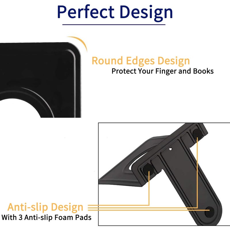Jekkis 20pcs Metal Bookends for Shelves, 6.6"x 5.7"x 5" Black Heavy Duty Book Ends for Nonskid Bookend Supports Plain Large Bookends, Library Office Home, 10 Pair - Image 4